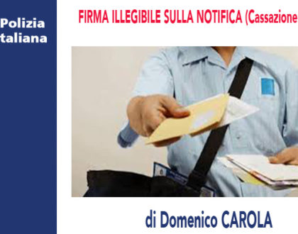 FIRMA ILLEGIBILE SULLA NOTIFICA (Cassazione 25/03/20) di D.Carola