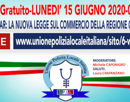 6° WEBINAR UPLI: LA NUOVA LEGGE SUL COMMERCIO DELLA REGIONE CAMPANIA