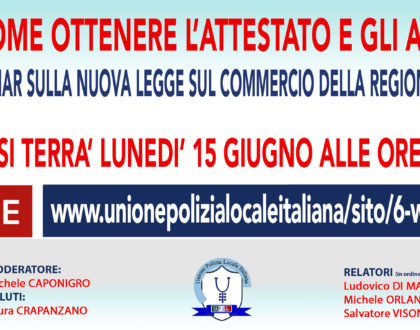 ISCRIZIONE, ATTESTATO E ATTI DEL WEBINAR SULLA NUOVA LEGGE SUL COMMERCIO CAMPANIA