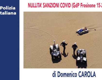 NULLITÀ SANZIONI COVID (GdP Frosinone 15-29/07/2020) di D.Carola