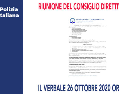 DELIBERAZIONI DEL CONSIGLIO DIRETTIVO DEL 26 OTTOBRE 2020