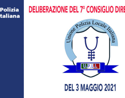 DELIBERAZIONI DEL CONSIGLIO DIRETTIVO DEL 3 MAGGIO 2021