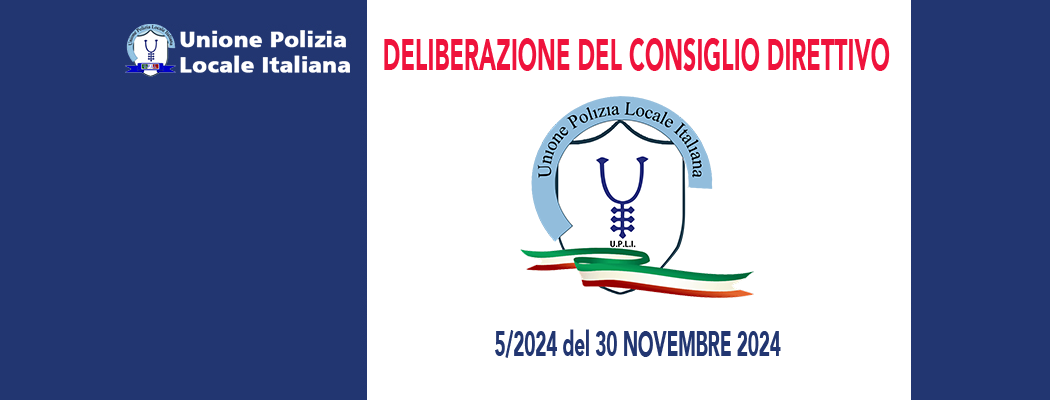 DELIBERAZIONI DEL CONSIGLIO DIRETTIVO DEL 30 NOVEMBRE 2024